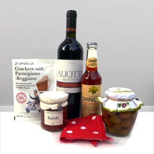Tuscany Wine And Delicious Antipasti-Christmas Food Baskets