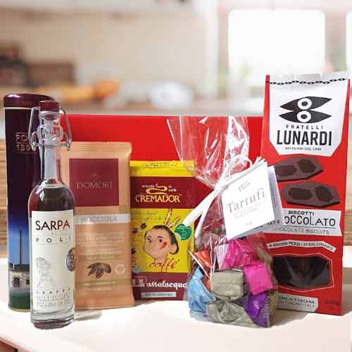 Italian Coffee Set And Grappa-Coffee Gift Baskets Delivery