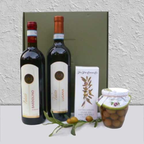 Wine With Crackers And Olive-Birthday Gift For Hubby