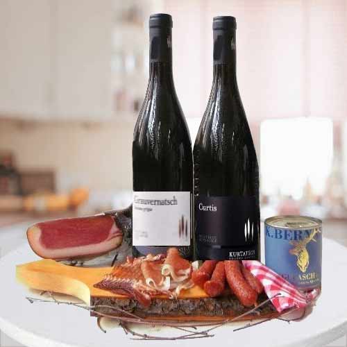 Wine Ham Sausage Hamper-Birthday Presents For Partner