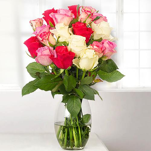 Pink And White Rose Bouquet-Order Flowers Germany For Birthday