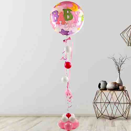 Giant Baby Girl Balloon Arrangement-Send Balloon Bouquet to Offenbach am Main
