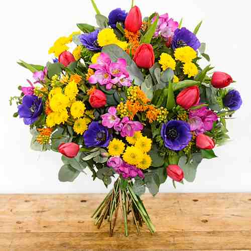 Stunning Tulip Arrangement-Beautiful Happy Birthday Flowers For Her