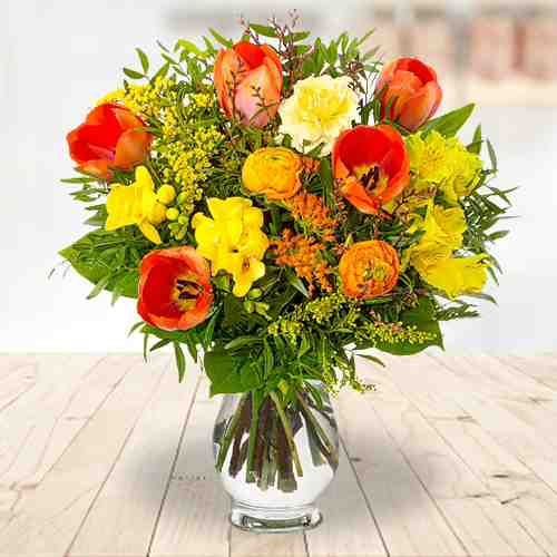 Orange And Yellow Delight-Best Flowers For Mom 60 Birthday