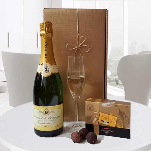 Bourgogne Brut And Chocolates-Anniversary Gifts For Her