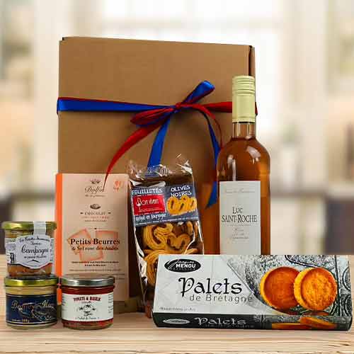 France Delicious Hamper-Send Wine And Snacks