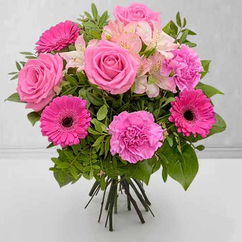 Delightful Celebrations-Pink Flower Bouquet For Lover's Day