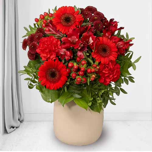 Paradise Garden Bouquet-Happy Mothers Day Red Flowers