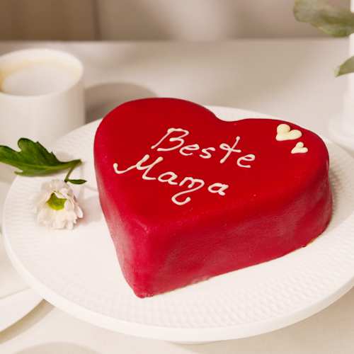 - Heart-Shaped Strawberry Cake For Mother's Day Delivery