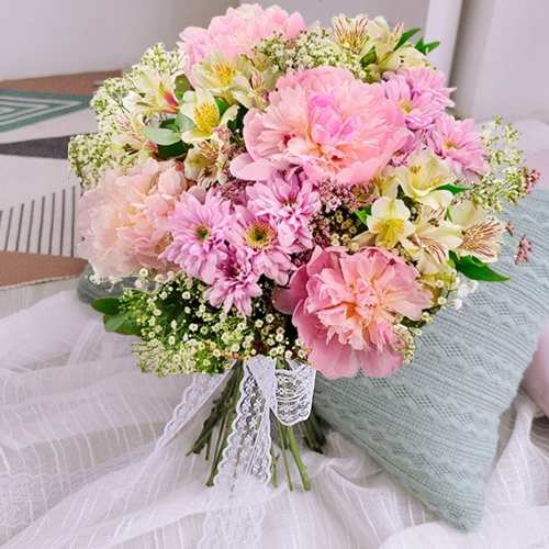 Peony Blush Floral Mix-Elegant Peonies Bouquet For Her