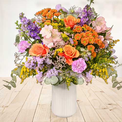 Fresh Mixed To Brighten The Day-Farewell Flower Arrangement For Coworker