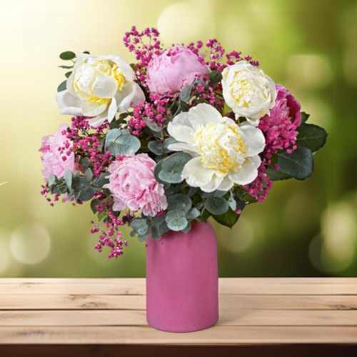 Romantic Peony Bouquet With Baby’s Breath For Germany Delivery