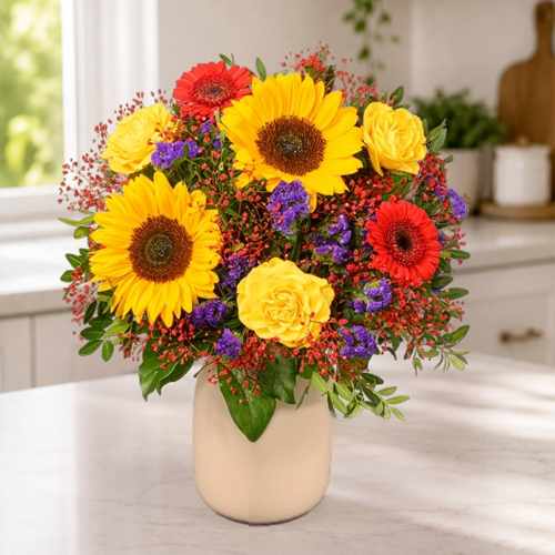Send Vibrant Sunflower Celebration Bouquet Online