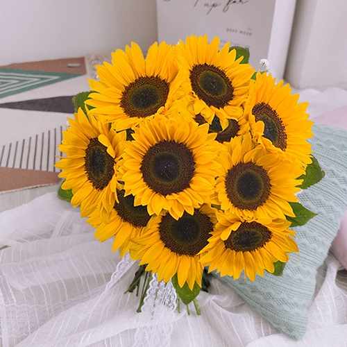 Send 10 Sunflower Bouquet For Birthday & Congratulations