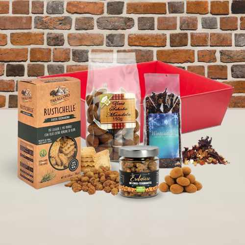 - Organic Tea & Chocolate Nut Gift Basket Delivery