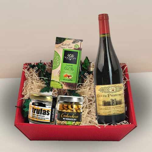 - Romantic Wine And Chocolate Gift Basket Delivery