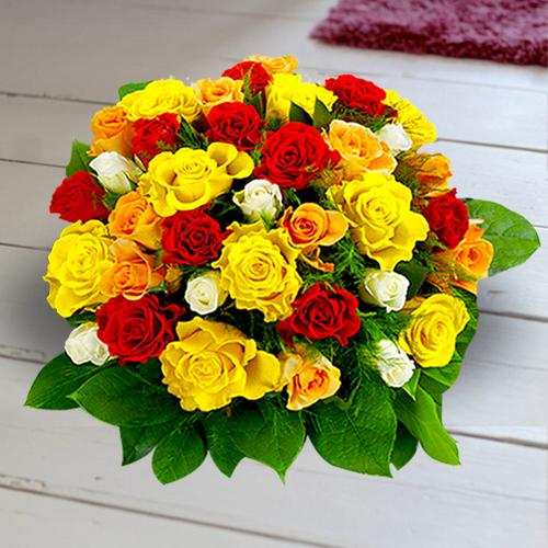 Mixed Rose Arrangement-Flowers For Best Friends Birthday