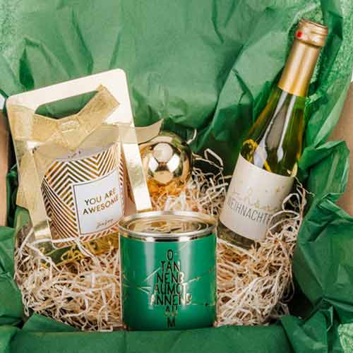 Golden Christmas Gift Box-Holiday Gift Box For Girlfriend