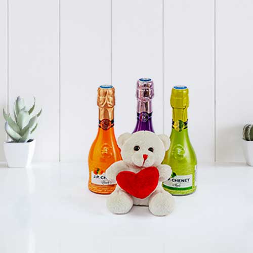 Sparkling Wines With Teddy-Birthday Gift For Daughter From Mother