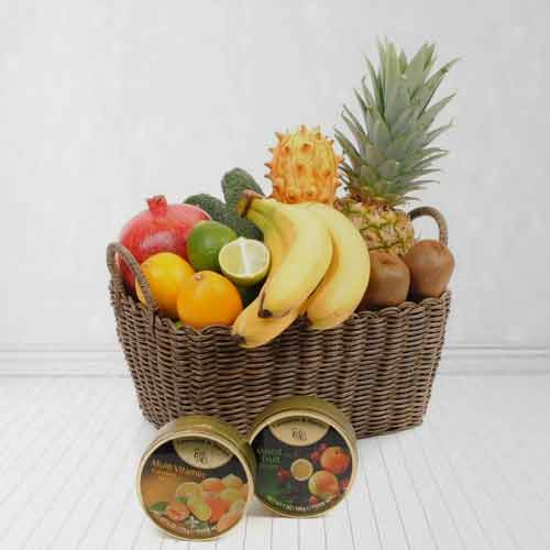 Fruit And Sweet Gift Basket-Gift Ideas For Great Grandpa