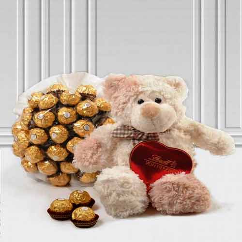 Chocolate And Teddy-Best Birthday Gift For Girlfriend