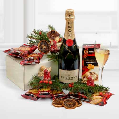 Moet Imperial And  Goodies-Christmas Gift For A Colleague
