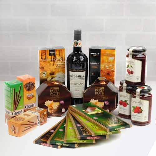 Chocolate with Red Wine hamper -Gifts To Send To Family For Christmas