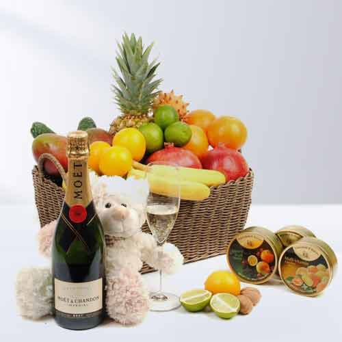 Birthday Fruit Basket Arrangement-Family Gifts To Send For Christmas
