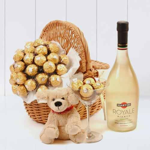 Sweet And Sparkling Wine-Birthday Gift Baskets For Sister
