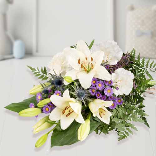 White Flower Arrangement-Funeral Flower Delivery Germany
