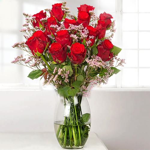 15 Red Rose Bouquet-Roses For Wife