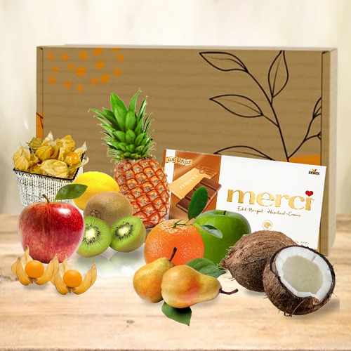 Exotic Fruit Box With Merci Chocolate