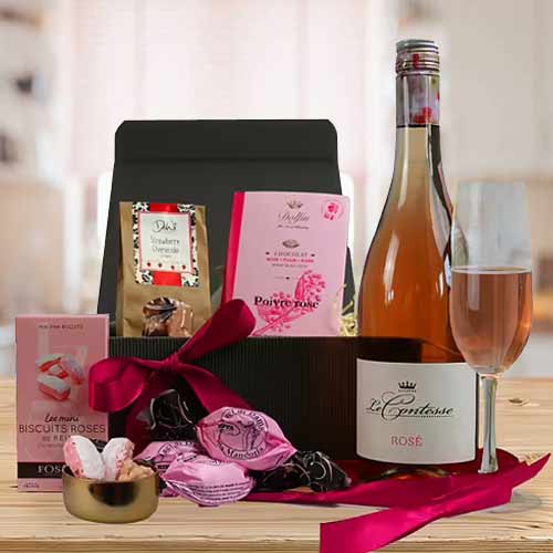 Rose Wine Hamper-Send Rose Wine And Chocolate Germany