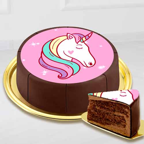 Unicorn Motif Cake-Daughter Happy Birthday Cake