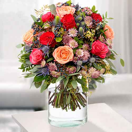 Colorful Wishes Bouquet-Bouquet Happy Wedding Anniversary Flowers