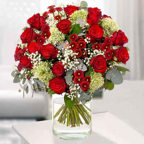 Romantic Roses Bouquet-Thank You Flowers Same Day Delivery